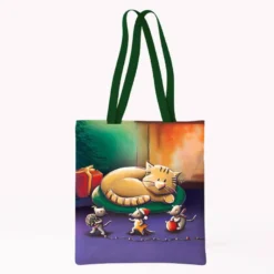 Coupon pour tote-bag motif chat et souris de noel - Création Stillistic