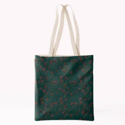 Coupon pour tote-bag motif églantier bleu vert - Création Cat&Colours