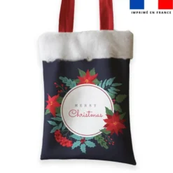 Coupon pour tote-bag motif merry christmas + fausse fourrure