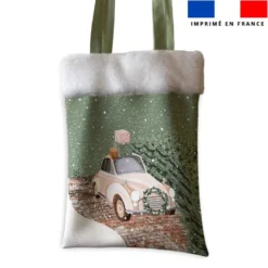 Coupon pour tote-bag motif Noël Scandinave + fausse fourrure