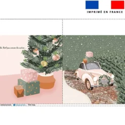 Coupon pour tote-bag motif Noël Scandinave + fausse fourrure