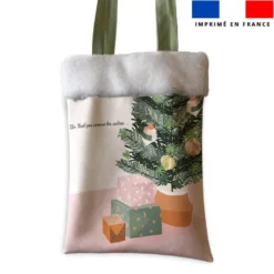 Coupon pour tote-bag motif Noël Scandinave + fausse fourrure