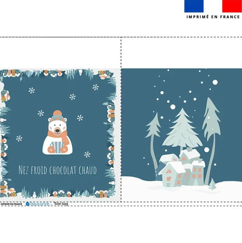 Coupon pour tote-bag motif ours polaire + fausse fourrure