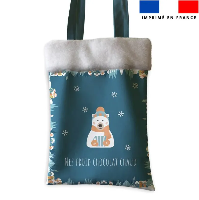 Coupon pour tote-bag motif ours polaire + fausse fourrure