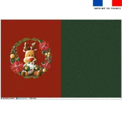 Coupon pour tote-bag motif renne couronne de Noël - Création Stillistic
