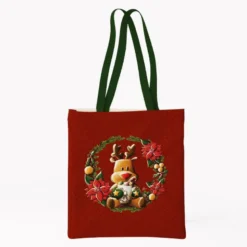 Coupon pour tote-bag motif renne couronne de Noël - Création Stillistic