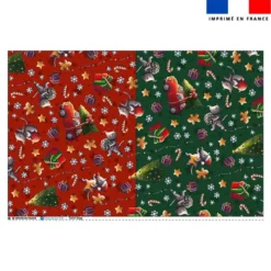 Coupon pour tote-bag motif souris de noel rouge et vert - Création Stillistic