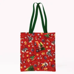 Coupon pour tote-bag motif souris de noel rouge et vert - Création Stillistic
