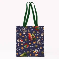Coupon pour tote-bag motif souris de noel bleu et vert - Création Stillistic