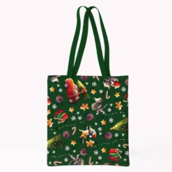 Coupon pour tote-bag motif souris de noel bleu et vert - Création Stillistic