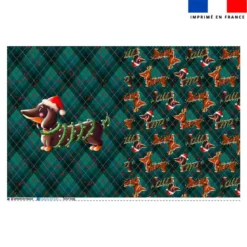 Coupon pour tote-bag motif Teckel bonnet de Noël - Création Stillistic