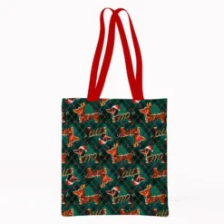 Coupon pour tote-bag motif Teckel bonnet de Noël - Création Stillistic