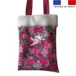 Coupon pour tote-bag rose motif bohème + fausse fourrure - Création Lili Bambou Design