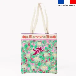 Coupon pour tote-bag turquoise motif bohème - Création Lili Bambou Design