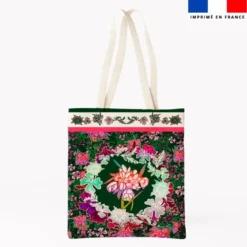 Coupon pour tote-bag vert foncé motif bohème - Création Lili Bambou Design