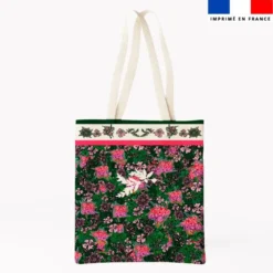 Coupon pour tote-bag vert foncé motif bohème - Création Lili Bambou Design