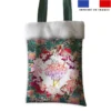 Coupon pour tote-bag vert motif bohème + fausse fourrure - Création Lili Bambou Design