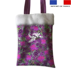 Coupon pour tote-bag violet motif bohème + fausse fourrure - Création Lili Bambou Design