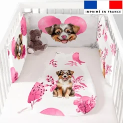 Coupon pour tour de lit motif chien aquarelle