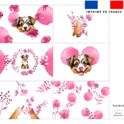 Coupon pour tour de lit motif chien aquarelle