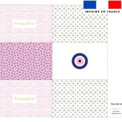Coupon pour tour de lit motif Grèce oeil rose