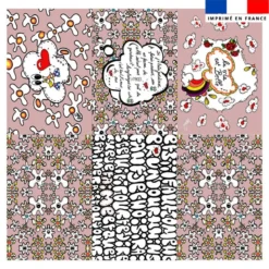 Coupon pour tour de lit motif poème rose - Création Anne-Sophie Dozoul