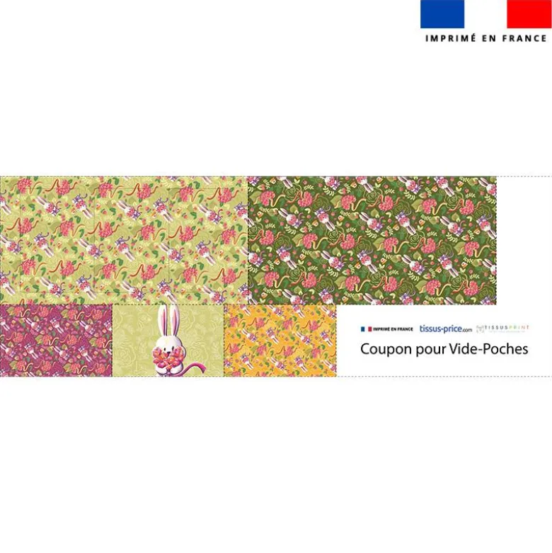 Coupon pour vide-poches motif lapin printanier - Création Stillistic