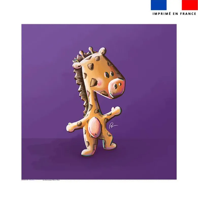 Coupon serviette de plage motif bébé girafe - Création Stillistic