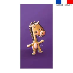 Coupon serviette de plage motif bébé girafe - Création Stillistic