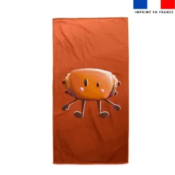Coupon serviette de plage motif amis ptit déj Pain au chocolat - Création Stillistic