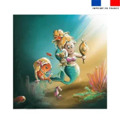 Coupon serviette de plage motif sirène - Création Stillistic