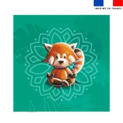 Coupon serviette de plage motif panda roux yoga lotus - Création Stillistic