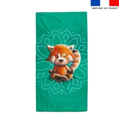 Coupon serviette de plage motif panda roux yoga lotus - Création Stillistic