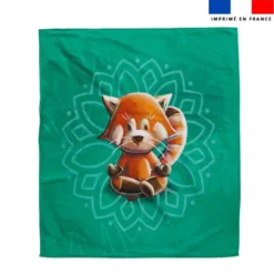 Coupon serviette de plage motif panda roux yoga lotus - Création Stillistic