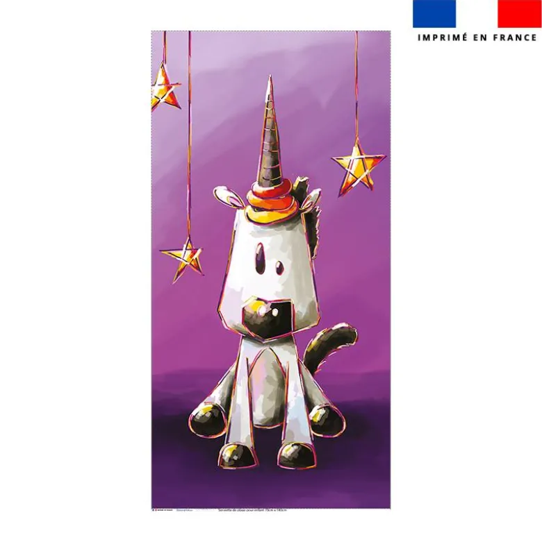 Coupon serviette de plage motif licorne - Création Stillistic