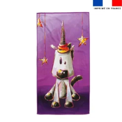 Coupon serviette de plage motif licorne - Création Stillistic
