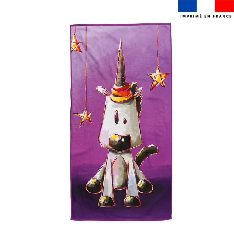 Coupon serviette de plage motif licorne - Création Stillistic
