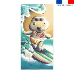 Coupon serviette de plage motif hippo surf - Création Stillistic