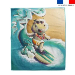 Coupon serviette de plage motif hippo surf - Création Stillistic