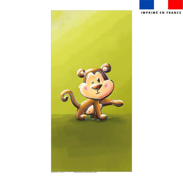 Coupon serviette de plage motif bébé singe - Création Stillistic