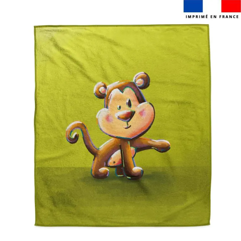Coupon serviette de plage motif bébé singe - Création Stillistic