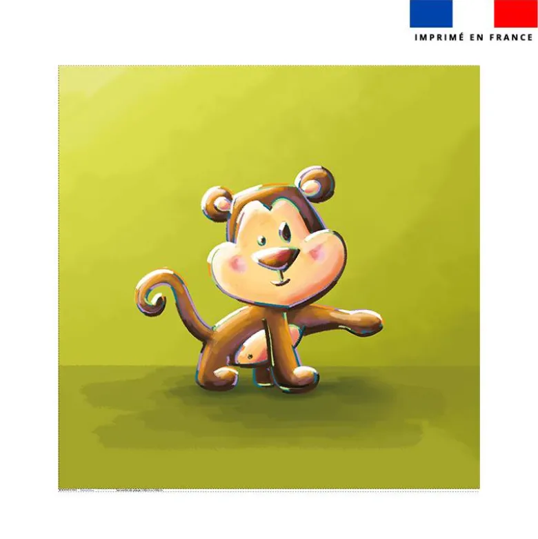 Coupon serviette de plage motif bébé singe - Création Stillistic