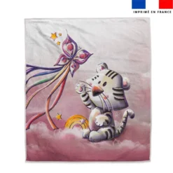 Coupon serviette de plage motif tigre blanc - Création Stillistic