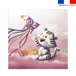 Coupon serviette de plage motif tigre blanc - Création Stillistic