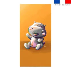 Coupon serviette de plage motif bébé hippo - Création Stillistic