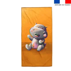 Coupon serviette de plage motif bébé hippo - Création Stillistic