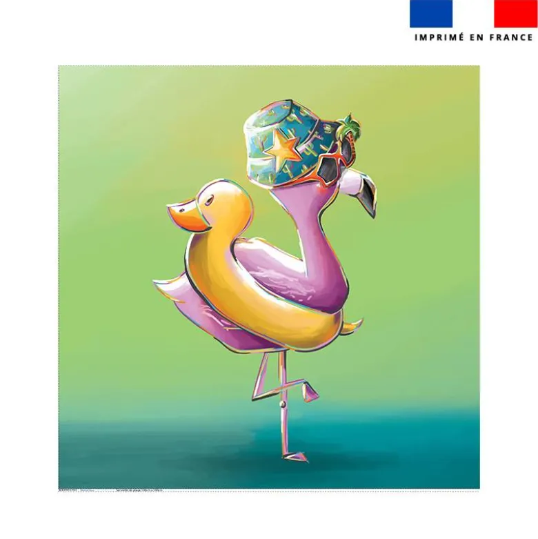 Coupon serviette de plage motif flamant rose plage - Création Stillistic