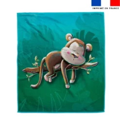 Coupon serviette de plage motif singe dormeur - Création Stillistic