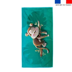 Coupon serviette de plage motif singe dormeur - Création Stillistic