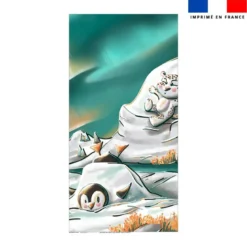 Coupon serviette de plage motif Animaux du froid Pingouin et Panthère - Création Stillistic